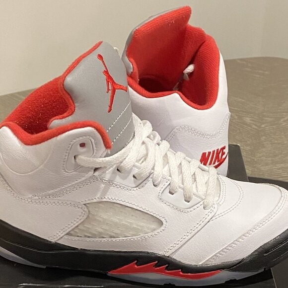 Nike Jordan Other - Kids NIKE Jordan 5 Retro (PS) Youth size 2Y True White/Fire Red-Black